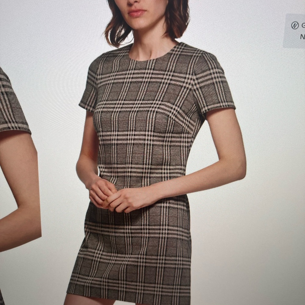Calvin Klein Plaid Short Ponte Sheath Dress